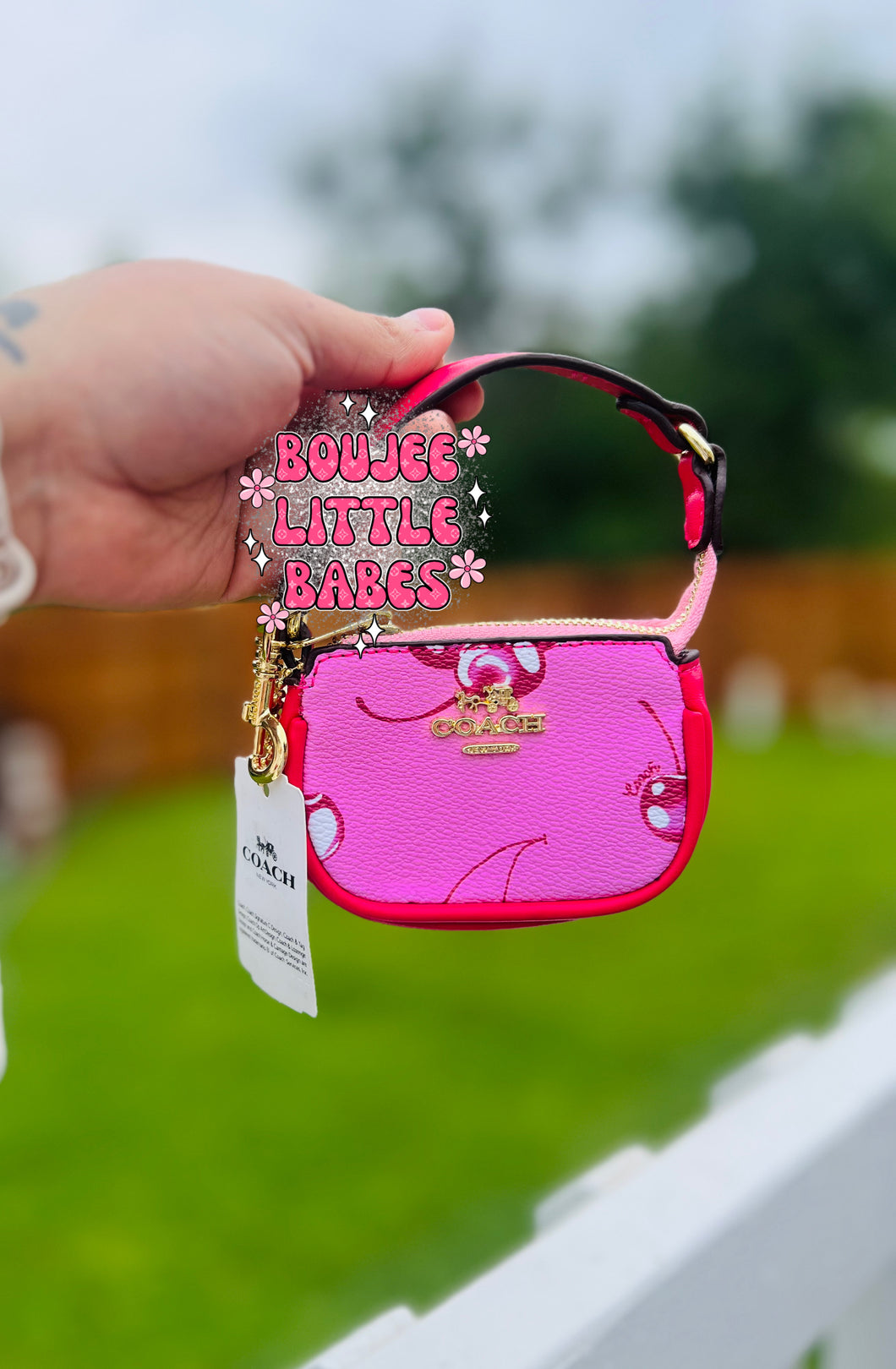 “Pink + Cherries” Mini Boujee Coin Purse ✨RTS✨
