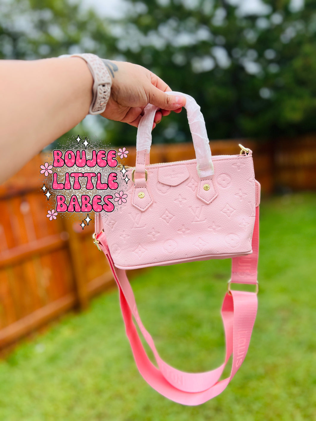 “Light Pink2” Mono Crossbody  (BROWN INTERIOR) ✨RTS✨