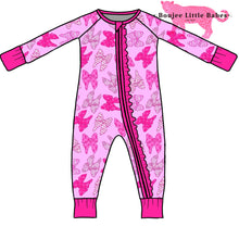 Load image into Gallery viewer, “Boujee Bows” Ruffled Sleeper (RTS)
