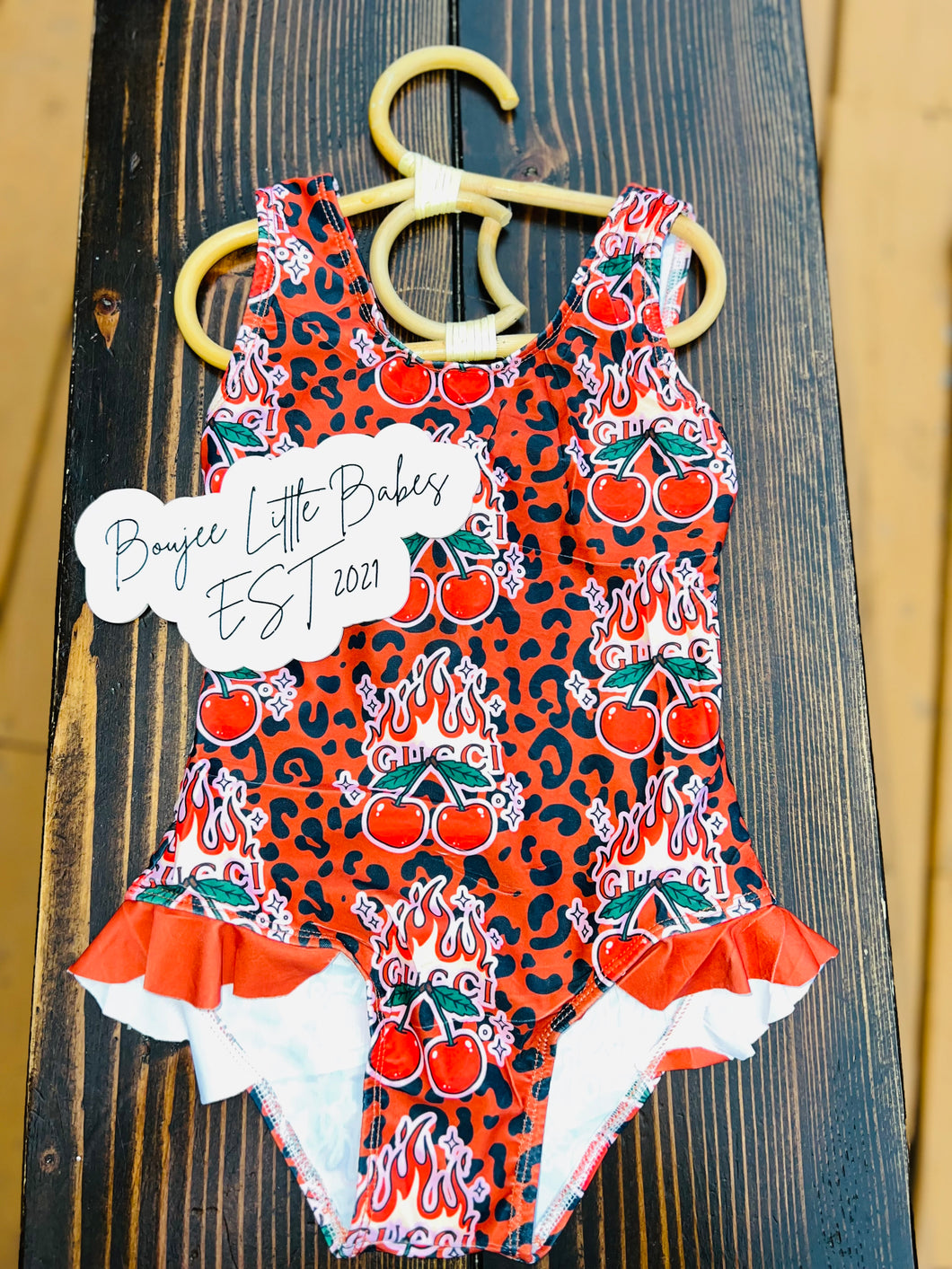 “Cherry Leopard” Bathing Suit (RTS)
