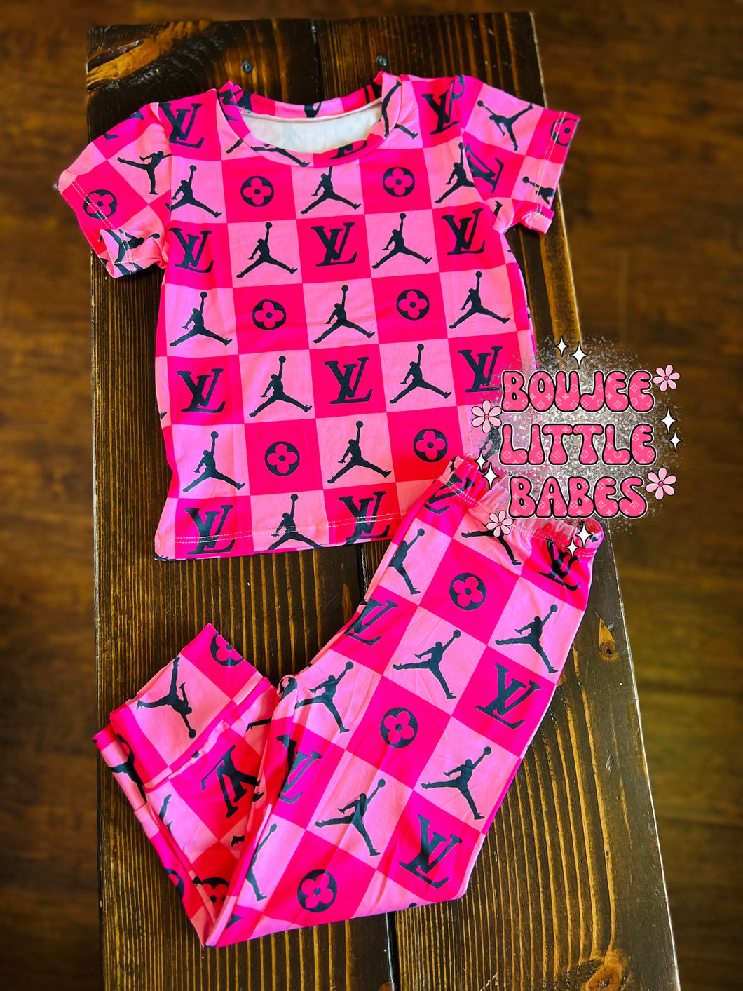 “Pink J” Short Sleeve Lounge Set ✨RTS✨